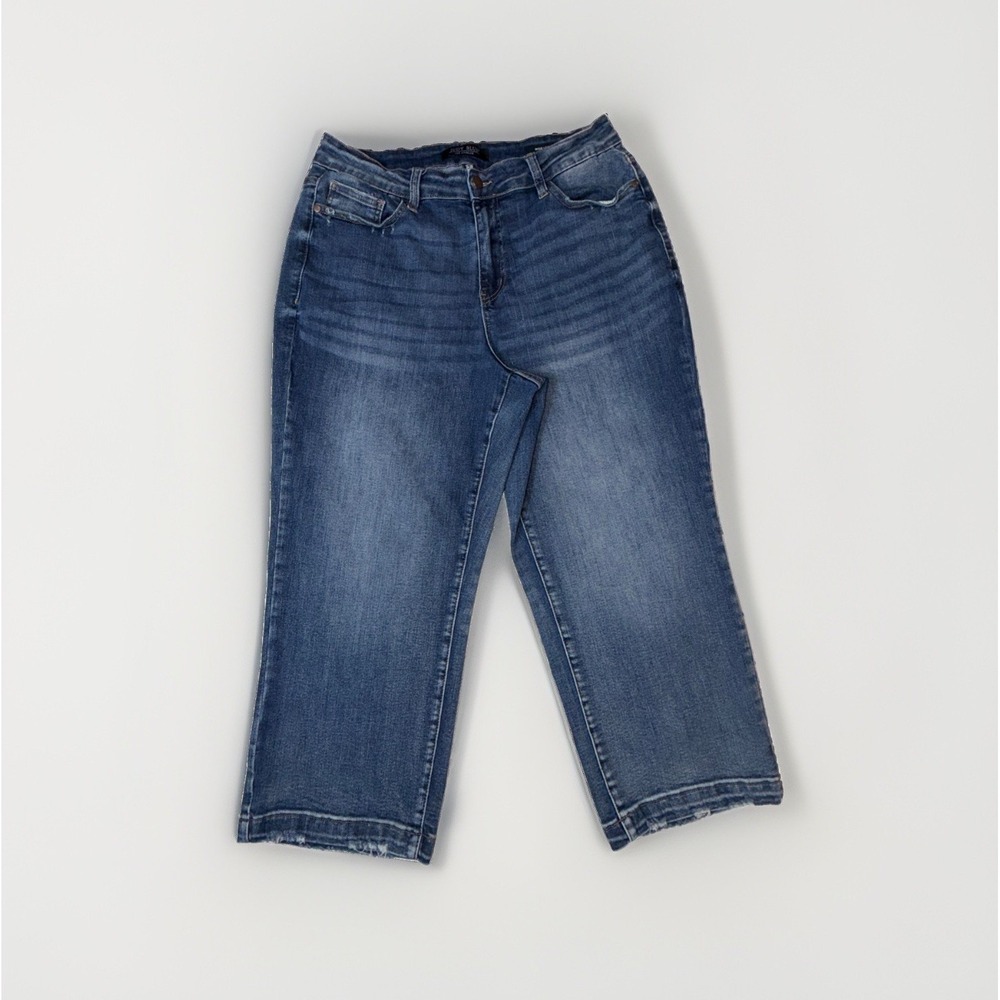 Judy Blue Wide Leg Cropped Jeans Women's Size 16W Medium Wash Blue